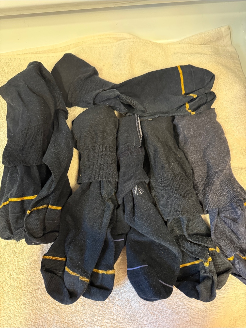 Men's Black Dress Crew Socks with Gold Accent - Pack